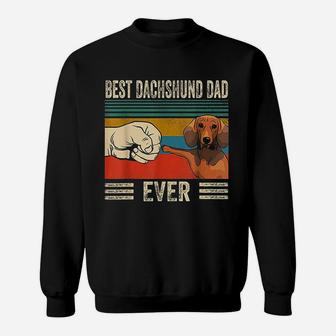 Vintage Best Dachshund Dad Ever Bump Fit Sweat Shirt - Seseable