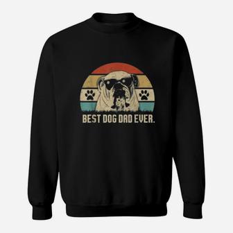 Vintage Best English Bulldog Dad Ever Sweat Shirt - Seseable
