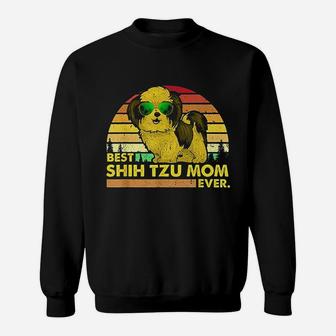 Vintage Best Shih Tzu Mom Ever Dog Sweat Shirt - Seseable
