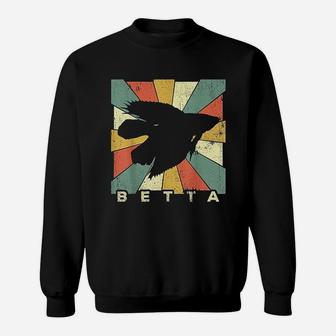 Vintage Betta Fish Lover Retro Style Animal Sweat Shirt - Seseable