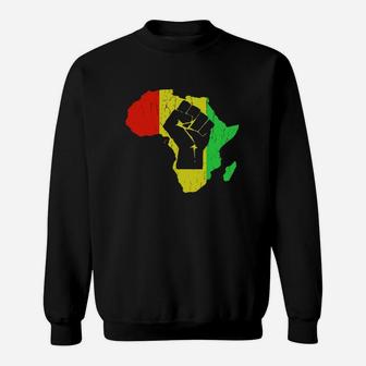 Vintage Black Power African Continent Sweat Shirt - Seseable