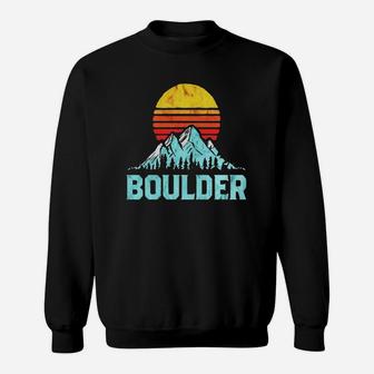 Vintage Boulder, Colorado Retro Distressed Mountains Tee Sweat Shirt | Seseable CA