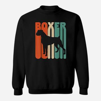 Vintage Boxer Gift For Dog Lover Funny Dog Owner Retro Boxer Sweat Shirt - Seseable