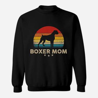 Vintage Boxer Silhouette Retro Sunset Boxer Mom Sweat Shirt - Seseable