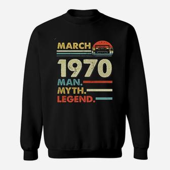 Vintage Cassette March 1970 Man Myth Legend Sweat Shirt - Seseable
