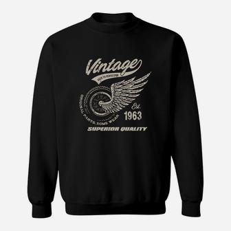 Vintage Est 1963 Retro Motorcycle Superior Quality Birthday Gift Sweatshirt - Seseable