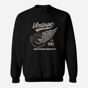 Vintage Est 1981 Retro Motorcycle Superior Quality Birthday Gift Sweatshirt - Seseable