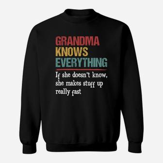 Vintage Grandma Knows Everything Quote Sweat Shirt | Seseable UK