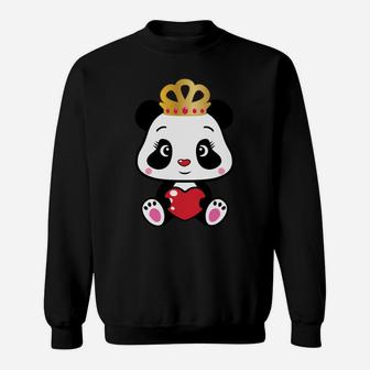 Vintage Graphic Cute Valentine Day Panda Sweat Shirt - Seseable