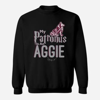 Vintage Graphic My Patronus Is An Aggie Sweat Shirt - Seseable