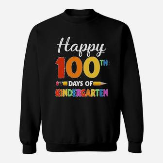 Vintage Happy 100th Day Of Kindergarten Teacher Or Student Sweat Shirt - Seseable
