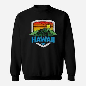 Vintage Hawaii Rainbow Sun Sweat Shirt - Seseable
