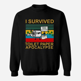 Vintage I Survived Toilet Paper Sweat Shirt - Seseable