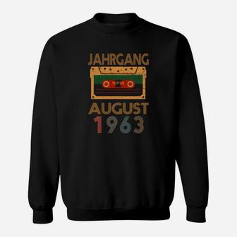 Vintage Kassettentape 1963 Sweatshirt, Retro Geburtstags-Sweatshirt für August - Seseable