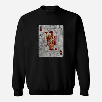 Vintage King Of Hearts Playing Cards T Shirt Sweat Shirt - Seseable