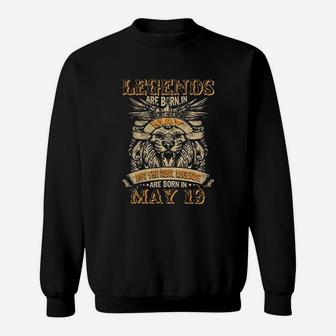 Vintage Legends Are Born In May But The Real Legends Are Born On May 19 Birthday Celebration Men Sweat Shirt - Seseable
