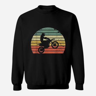 Vintage Motocross Dirt Bike Silhouette Retro Dirt Bike Sweat Shirt - Seseable
