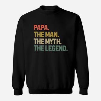 Vintage Papa The Man The Myth The Legend Sweat Shirt - Seseable
