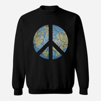 Vintage Peace On Earth World Peace Sweat Shirt - Seseable
