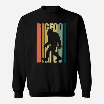 Vintage Retro 1970s Style Rainbow Bigfoot Silhouette Sweat Shirt - Seseable
