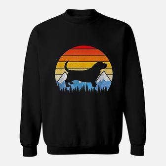 Vintage Retro Basset Hound Basset Hound Lovers Gifts Sweat Shirt - Seseable