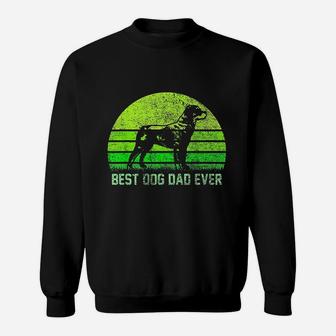 Vintage Retro Best Rottweiler Dog Dad Ever Silhouette Sunset Sweat Shirt - Seseable