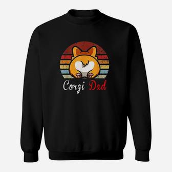 Vintage Retro Corgi Dog Lover Dad Mom Sweat Shirt - Seseable