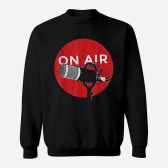 Vintage Retro Style Microphone On Air Radio Podcast Sweat Shirt - Seseable