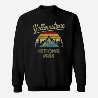 Vintage Retro Yellowstone Mountain National Park Shirt Sweat Shirt - Seseable