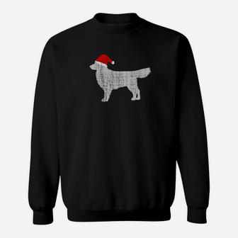 Vintage Santa Hat Golden Retriever Dog Shirt Sweat Shirt - Seseable