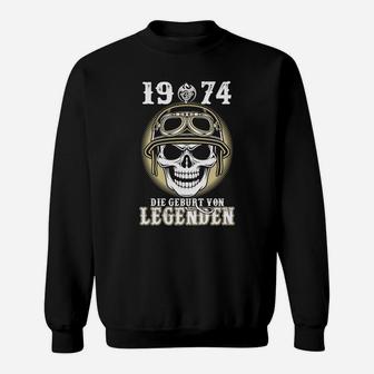 Vintage Schädel 1974 Legendengeburt Sweatshirt, Retro Design - Seseable