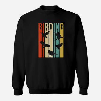 Vintage Style Birding For Birders With Birds Sweat Shirt - Seseable