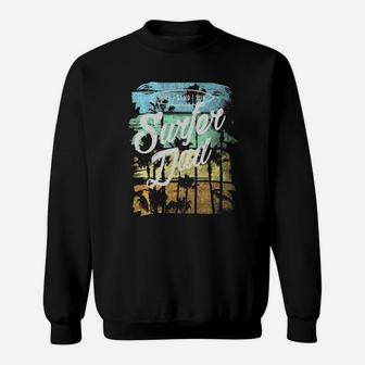 Vintage Surfer Dad Father's Day Retro Beach Sweat Shirt - Seseable