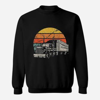Vintage Truck Driver Gift Retro Sun Driving Trucker Sweat Shirt - Seseable