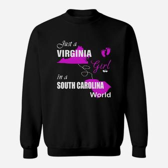 Virginia Girl In South Carolina Shirts Virginia Girl Tshirt,south Carolina Girl T-shirt,south Carolina Girl Tshirt,virginia Girl In South Carolina Shirts Sweat Shirt - Seseable