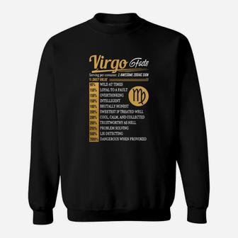 Virgo Facts Serving Per Container Awesome Zodiac Sign Sweat Shirt - Seseable