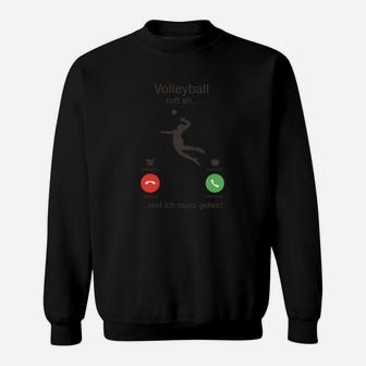 Volleyball Motivation Herren/Damen Sweatshirt mit Lustiger Katze - Seseable