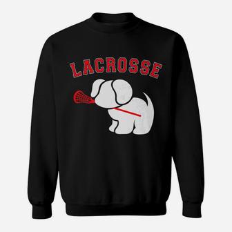Waffles The Dog Lacrosse Girls Boy Puppy Stick Mouth Sweat Shirt - Seseable
