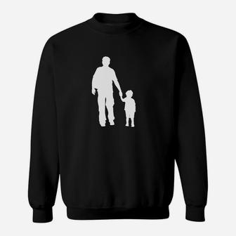 Walking Dad And Son Silhouettes Sweat Shirt - Seseable
