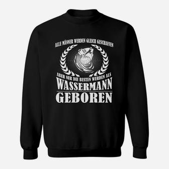 Wassermann Geburtstag Sweatshirt für Herren, Schwarzes Horoskop Motiv - Seseable