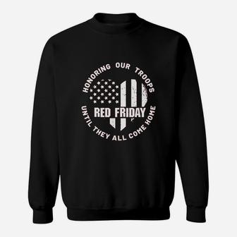 Wear Red On Friday - Us Military Pride And Support Sweat Shirt - Seseable