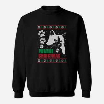 Weihnachtliches Katzen-Sweatshirt Meowy Christmas, Festliche Bekleidung - Seseable