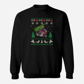 Weihnachtliches Ugly Christmas Sweatshirt Motorrad Superbike 111 für Biker - Seseable