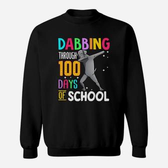 Weimaraner Dabbing Through 100 Days Of School Colorful Dog Lovers Funny Student Sweat Shirt - Seseable