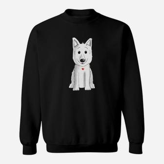 Weisser Schweizer Schaeferhund Sweatshirt - Seseable