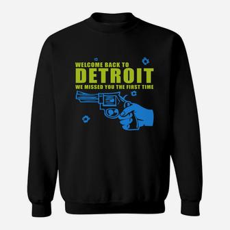 Welcome To Detroit T-shirt Sweat Shirt - Seseable