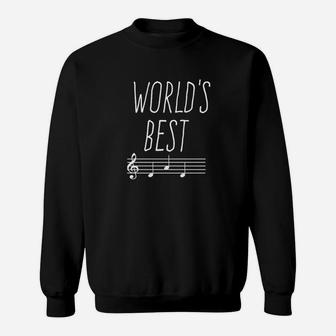 Weltbestes Musik Sweatshirt mit Notenlinien & Schlüssel – Schwarz - Seseable