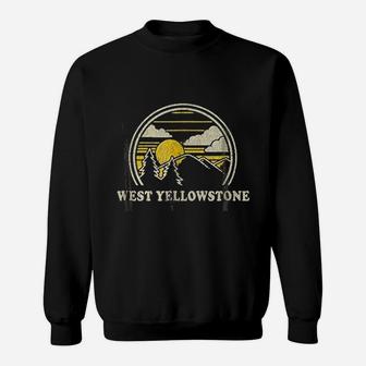 West Yellowstone Montana Mt Vintage Hiking Mountains Sweat Shirt - Seseable