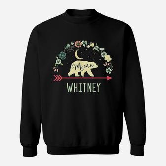 Whitney Name Gift Floral Mama Bear Sweat Shirt - Seseable