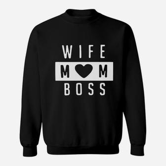 Wife Mom Boss Letter Print Strappy Sweat Shirt - Seseable